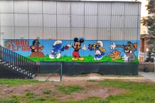 pohádkové postavičky graffiti malba v mateřské školce