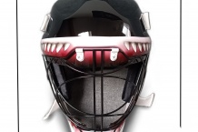 Florbal helmet with custom airbrush design.