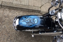 Airbrush motorky Harley-Davidson na blatník.